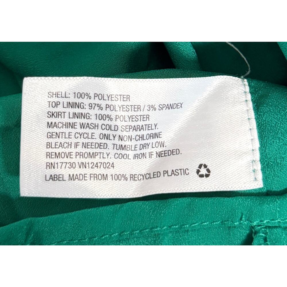 Cushine Target Women Midi Shift Dress 8 Fit Flare Pleat Spaghetti Green Blue New - Picture 9 of 9
